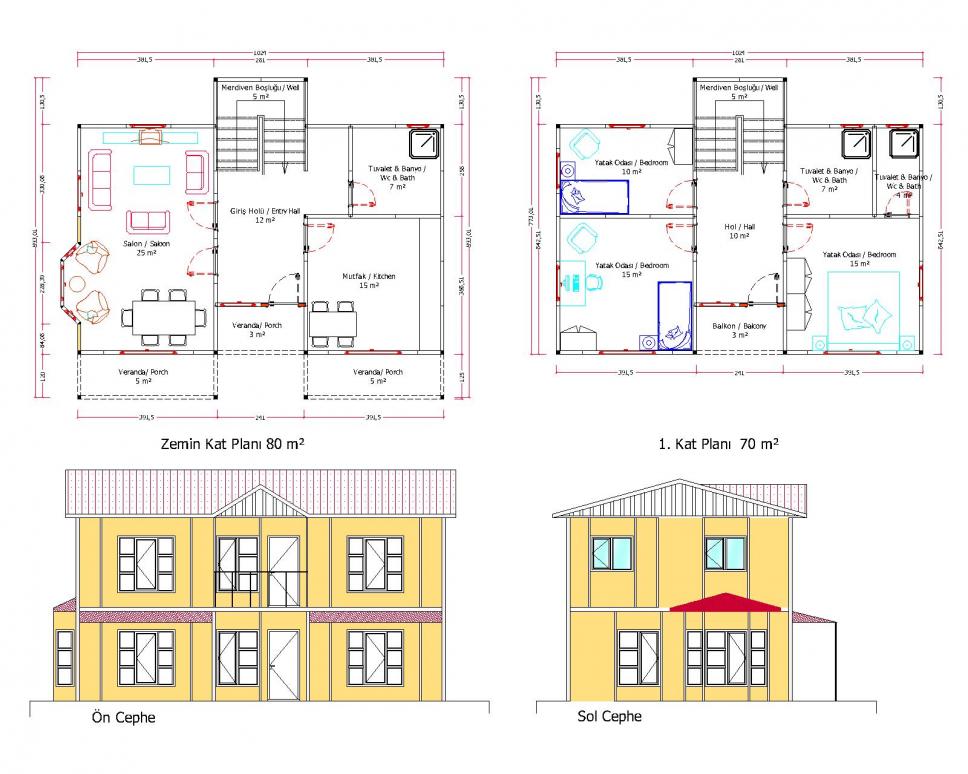 130 m² Prefabrik Ev