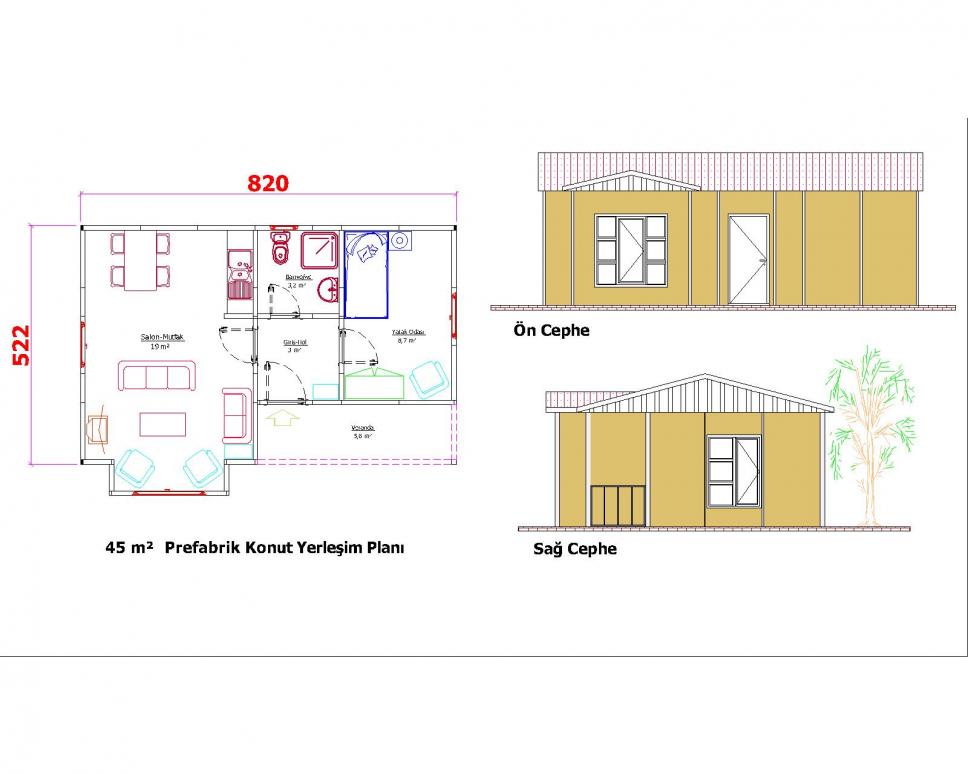 45 m² Prefabrik Ev
