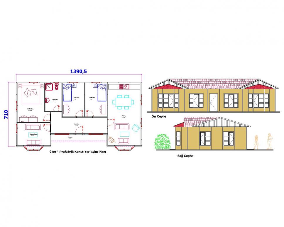 97 m² Prefabrik Ev