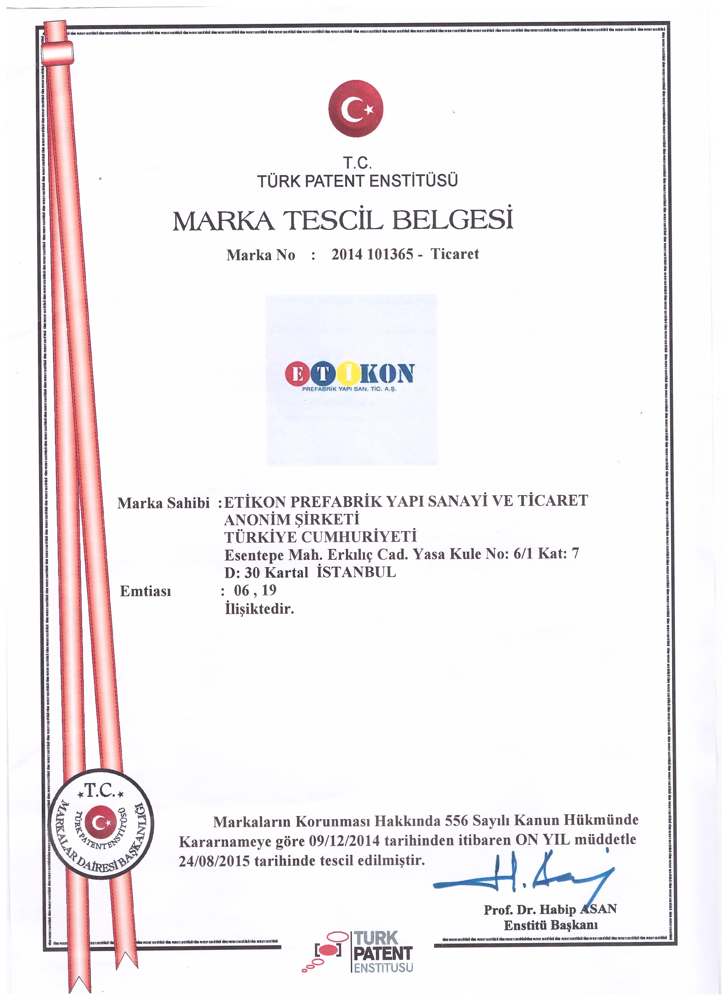 Marka Tescil Belgesi